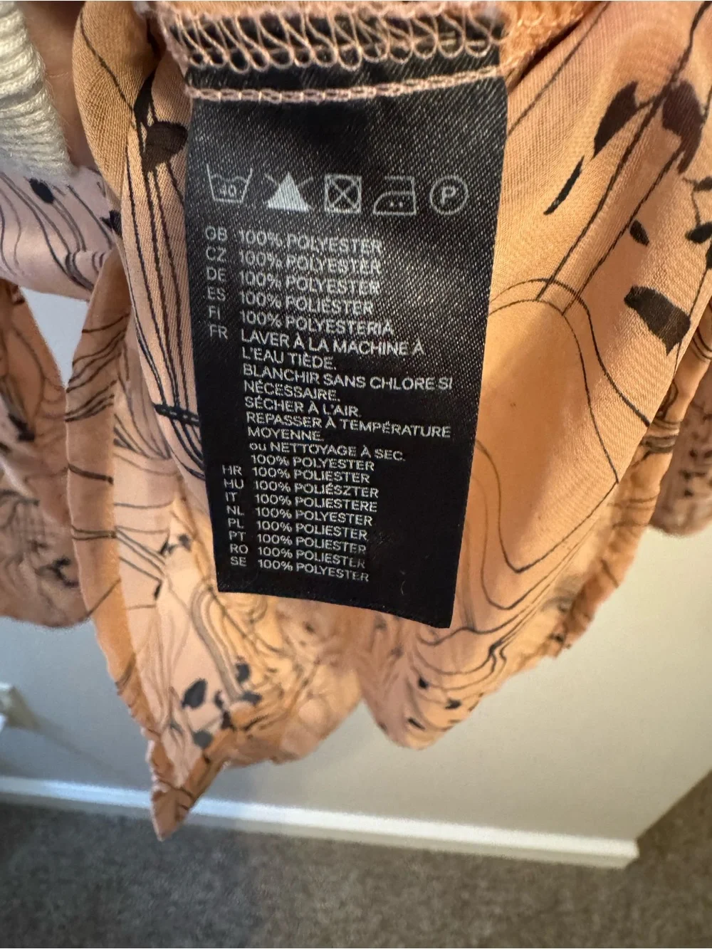 H&M Pink Floral-Print Button-Front Blouse